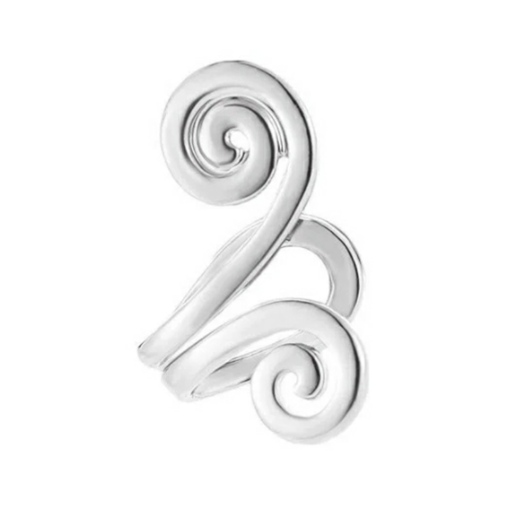 Swirly Tragus Ear Cuff- silver tone